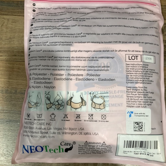 NWT Black Maternity back support Belt size Medium, Black - Picture 4 of 8